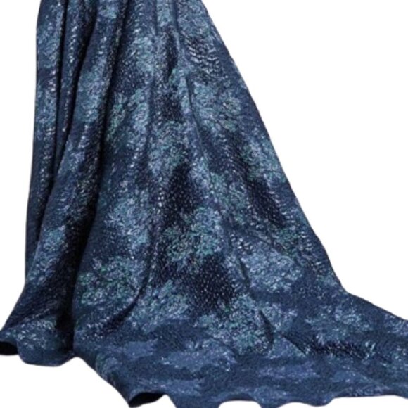 NWT Jovani 22792 Jacquard Prom Dress Navy Size 22 - Picture 4 of 6